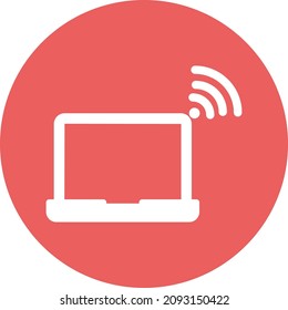 Wifi laptop Isolated Vector icon which can easily modify or edit

