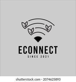 wifi leaf logo design illustration modern and simple style for eco nature