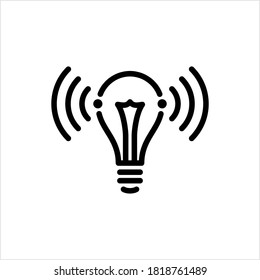 Wifi Led Bulb Icon, Li-Fi Internet, Light Fidelity Wireless Communication Technology Vector Art Illustration