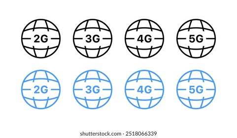 Wi-Fi level set icons. Linear and flat style. Vector icons.