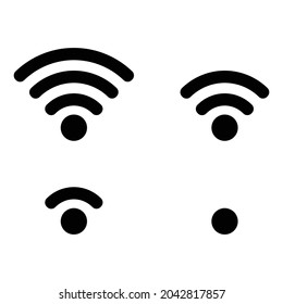 Wifi levels icon set isolated on white background