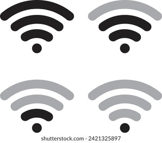 Wifi levels icon set isolated on white background . Wifi icon set vector . Wireless icons