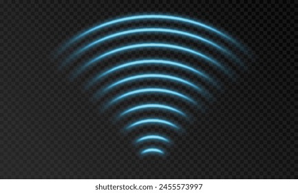 Wi-Fi-Lichteffekt, drahtlose Internetverbindung. Drahtlose Technologie digitales Radar oder Sonar mit Lichteffekt. Vektorgrafik