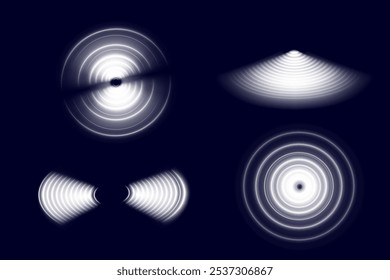 efeito de luz Wi-Fi. Símbolo de conexão de rede. Sinal de internet azul brilhante. Vetor.