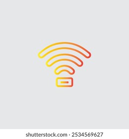 wifi line icon logo art