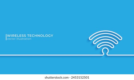 WiFi line icon with silhouette. Free Wi-Fi available here, Wireless internet sign. Vector illustration design for template design, business, infographic, web, brochure and banner.