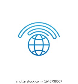 Design-Illustration der WiFi-Vektorillustration WiFi Vektorillustration Symbol für Website, Handy, Logo, grafische Elemente, App, Benutzeroberfläche. WiFi-Lineares Symbol einzeln auf weißem Hintergrund.