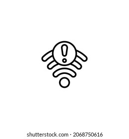 Icono de línea inalámbrica, plantilla de vector