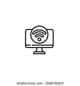 Icono de línea inalámbrica, plantilla de vector