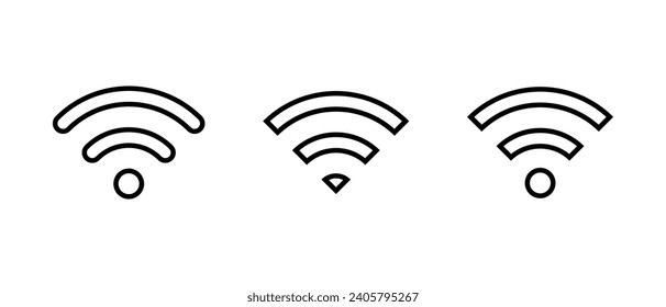Wifi line icon. Wireless connection network symbol vector