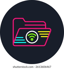 Wifi Line Multi Colour Circle