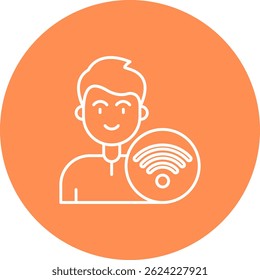 Diseño de icono de Vector de línea Wifi