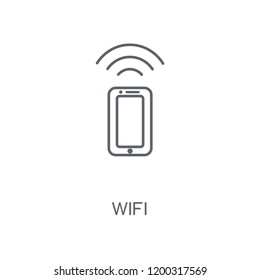 Wifi linear icon. Wifi concept stroke symbol design. Thin graphic elements vector illustration, outline pattern on a white background, eps 10.