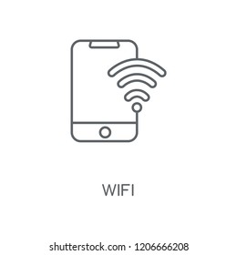 Wifi linear icon. Wifi concept stroke symbol design. Thin graphic elements vector illustration, outline pattern on a white background, eps 10.