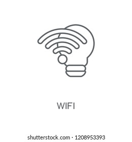Wifi linear icon. Wifi concept stroke symbol design. Thin graphic elements vector illustration, outline pattern on a white background, eps 10.
