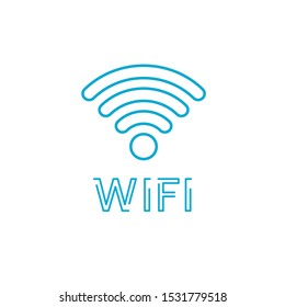 Wifi Linear icon. Wireless internet sign. Editable stroke. Stock Vector illustration isolated on white background.