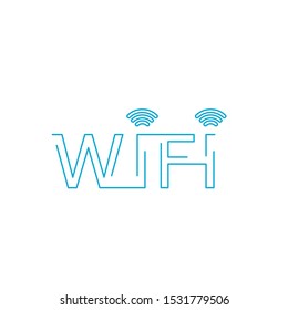 Wifi Linear sign. Wireless internet sign. Editable stroke. Stock Vector illustration isolated on white background.