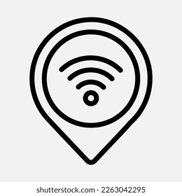 Wifi location icon in line style, use for website mobile app presentation