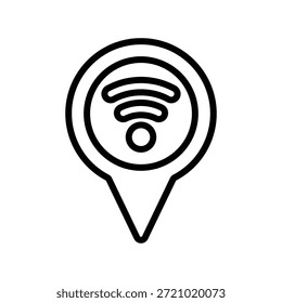 WIFI-Standortsymbol, Linien-Vektorgrafiken
