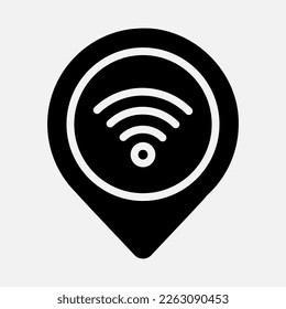 Wifi location icon in solid style, use for website mobile app presentation
