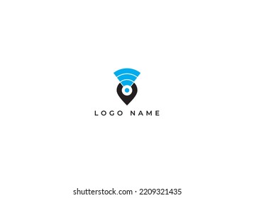 Wifi with Location logo, modern, abstract, Internet, Locate business logo for your business