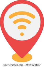 Icono plano del Pin de la Locación de Wifi