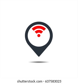 Wi-fi location pin icon