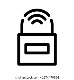WiFi lock icon. Line vector. Isolate on white background.