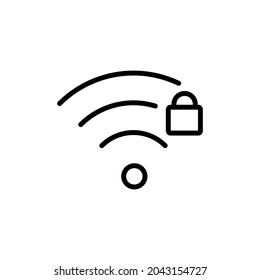 wifi lock line icon vector design, editable stroke line icon
