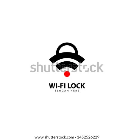 Wifi Lock Logo Design Template