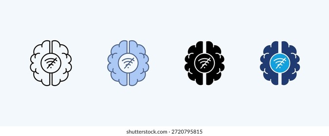 Wifi-Sperre - Illustrationsvektor für mehrere Symbole