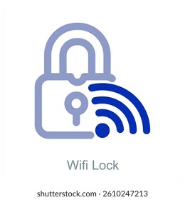 Wifi Lock and safety icon concept