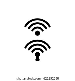 Wifi lock and unlock icon. Vector logo illustration isolated sign symbol