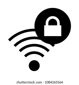 wifi lock vector glyphs icon