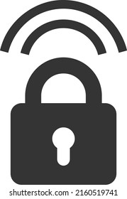 Wifi lock vector icon. Flat illustration iconic design of wifi lock, isolated on a white background.