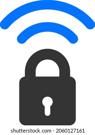 Wi-Fi Lock vector illustration. A flat illustration design of Wi-Fi Lock icon on a white background.