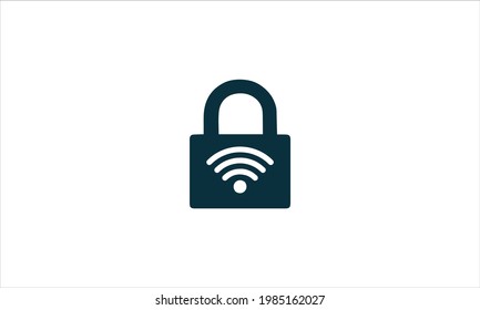 Wifi locked sign Password Wi-fi symbol. Wireless Network icon. Wifi zone. Flat design style icon logo illustration
