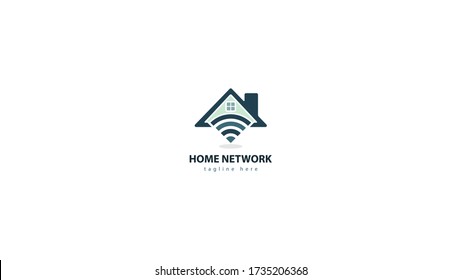 Wifi logo design combined with home. vector