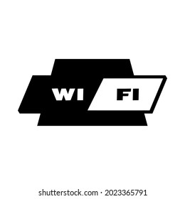 WI-FI-Logo, Symbol, Bild einzeln auf weißem Hintergrund, Silhouette, Symbol, Vektorgrafik, schwarz-weiß 