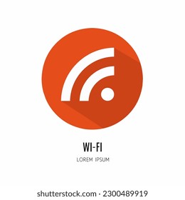 Wifi logo. Illustration of wifi in flat. Stock vector.