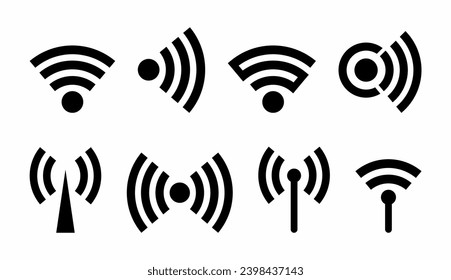 WIFI logo set vector isolated on white background. Simple wifi icon. Internet access symbol.