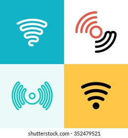Wifi logo set. Wifi zone