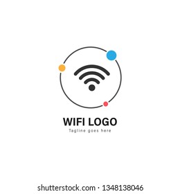 Wifi logo template design. Wifi logo with modern frame isolated on white background