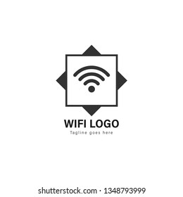 Wifi logo template design. Wifi logo with modern frame isolated on white background