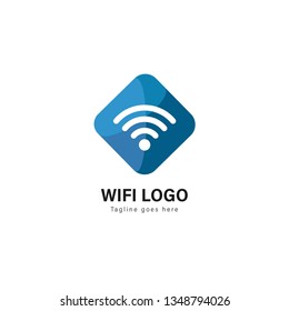 Wifi logo template design. Wifi logo with modern frame isolated on white background