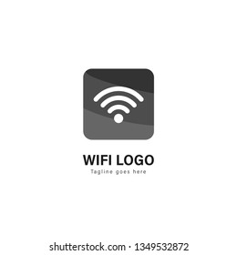 Wifi logo template design. Wifi logo with modern frame isolated on white background