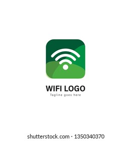Wifi logo template design. Wifi logo with modern frame isolated on white background