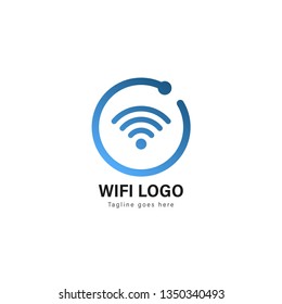 Wifi logo template design. Wifi logo with modern frame isolated on white background