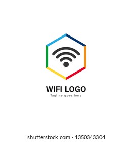 Wifi logo template design. Wifi logo with modern frame isolated on white background