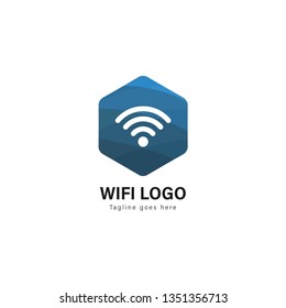 Wifi logo template design. Wifi logo with modern frame isolated on white background